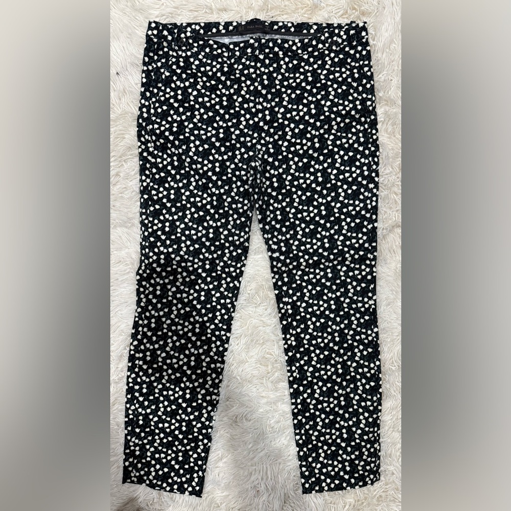 Zara Black and White Floral Pants